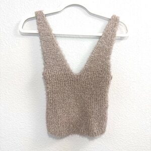 Urban Outfitters Fuzzy Metallic Knit Tank Top M